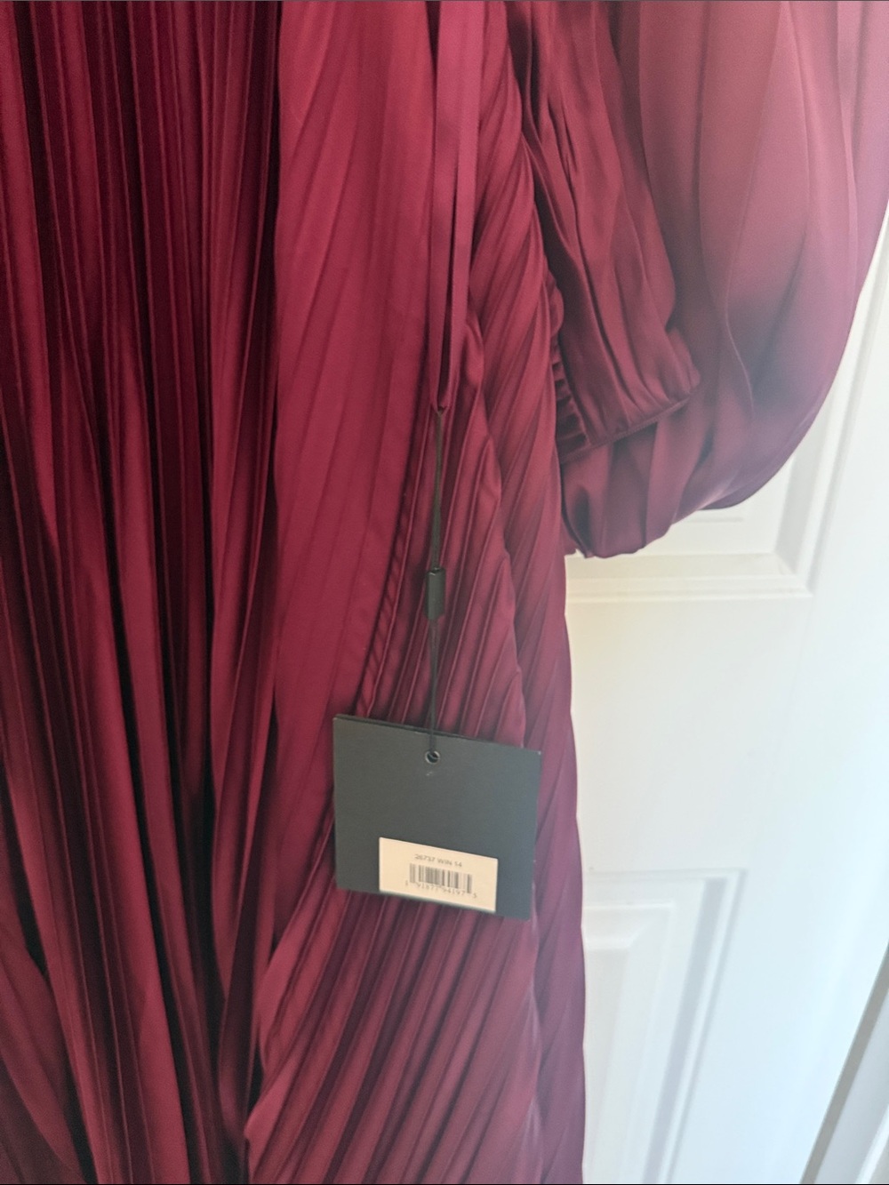 Mac Duggal Plum Long Sleeve Cutout Evening Gown - Picture 4 of 7
